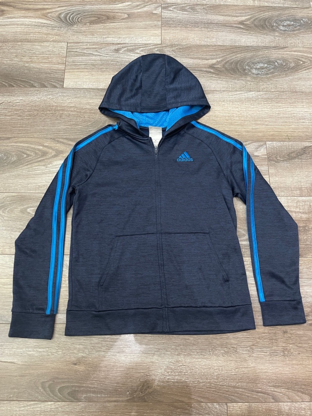 $15 w/ min $20 spend Adidas Boys 10-12 Full Zip Hoodie Blue Athletic